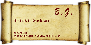 Briski Gedeon névjegykártya